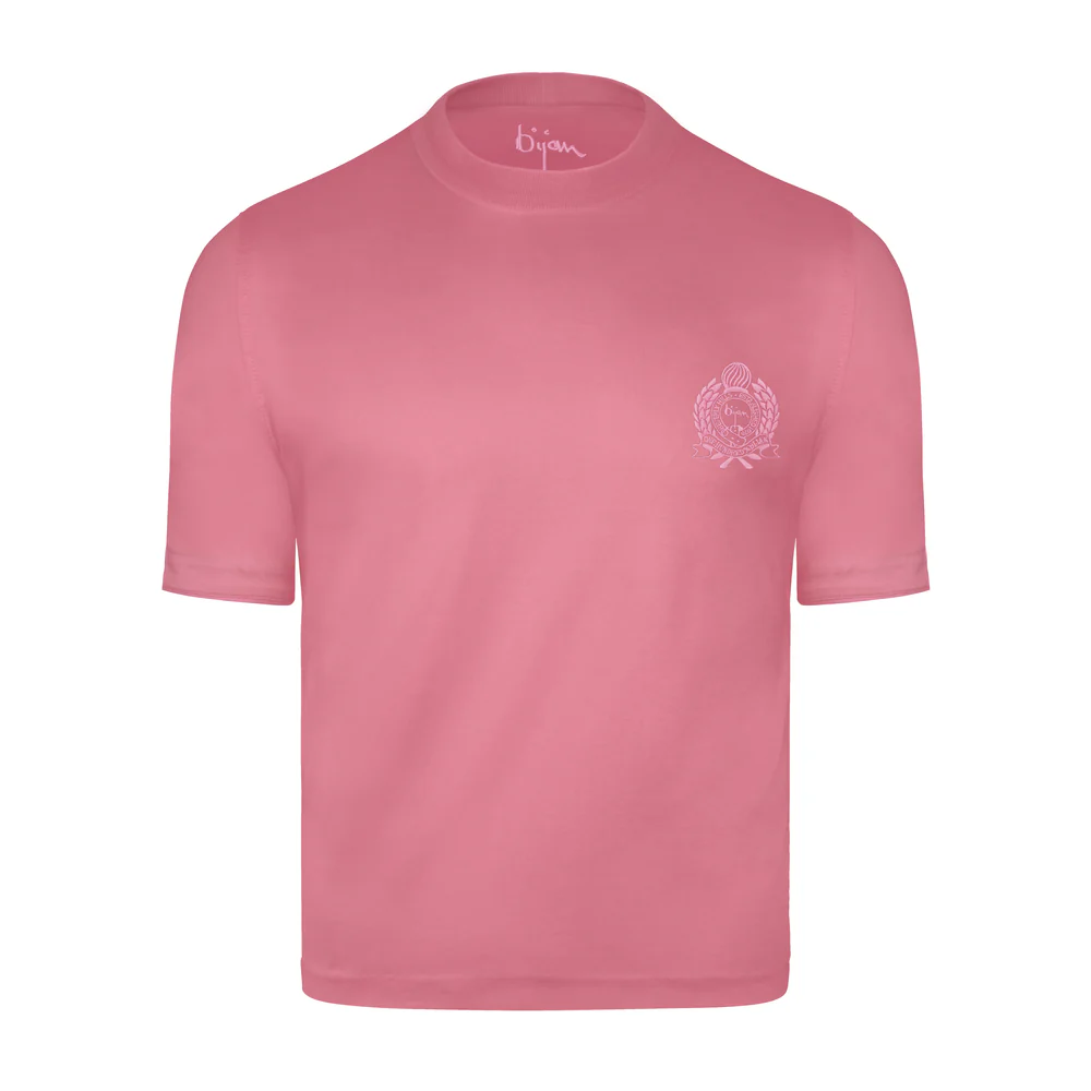 BIJAN PINK WITH PINK CREST SHORT SLEEVE T-SHIRT