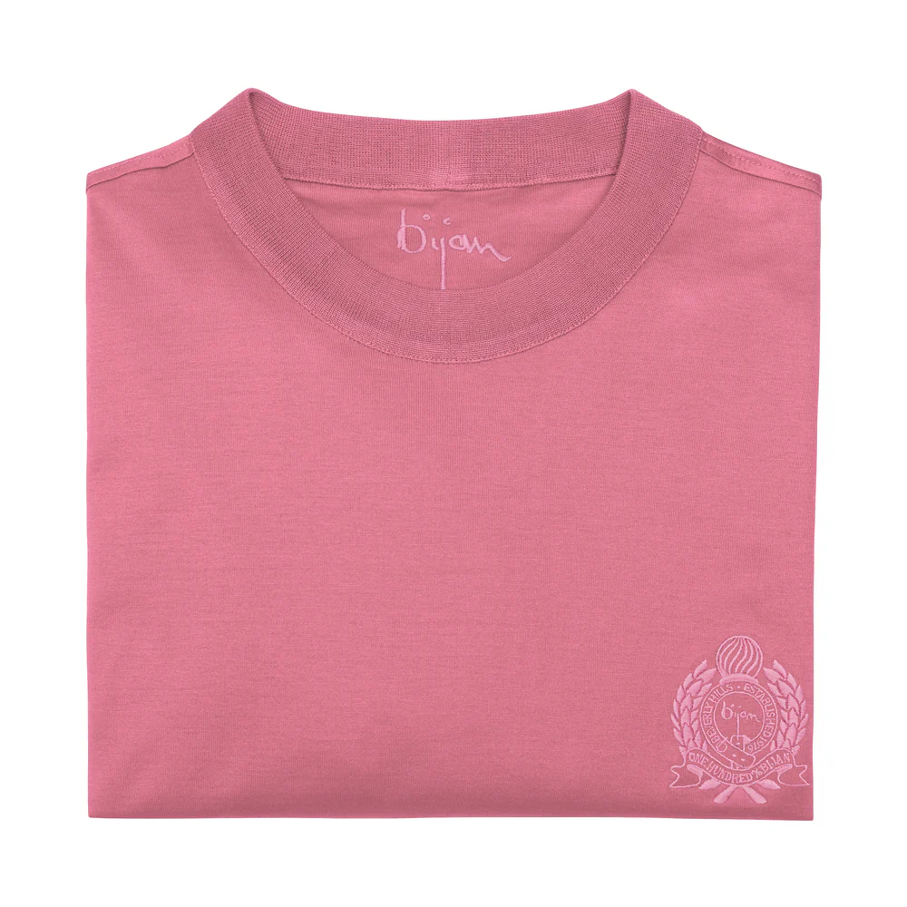 BIJAN PINK WITH PINK CREST SHORT SLEEVE T-SHIRT