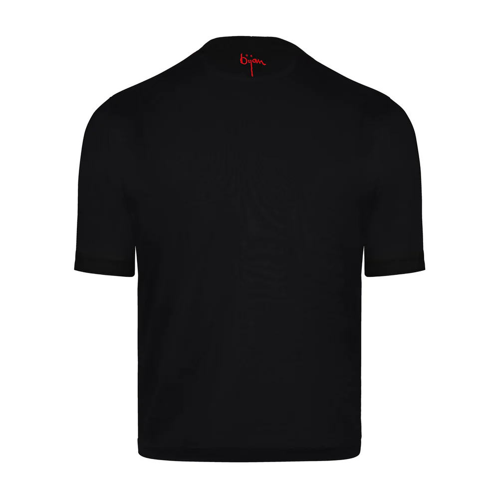 BIJAN RED  BLACK WITH RED CREST SHORT SLEEVE T-SHIRT