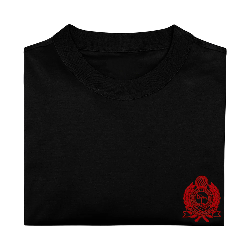BIJAN RED  BLACK WITH RED CREST SHORT SLEEVE T-SHIRT
