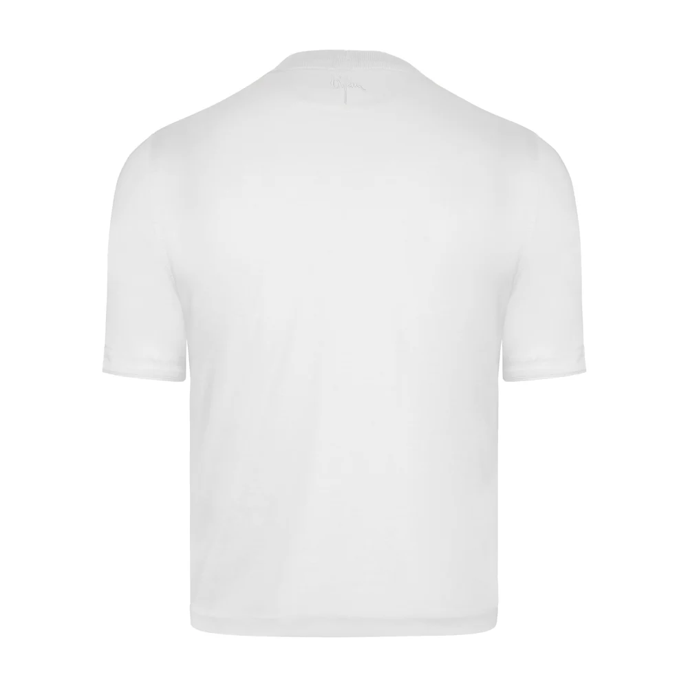 BIJAN T-SHIRTS  WHITE WITH WHITE CREST SHORT SLEEVE T-SHIRT