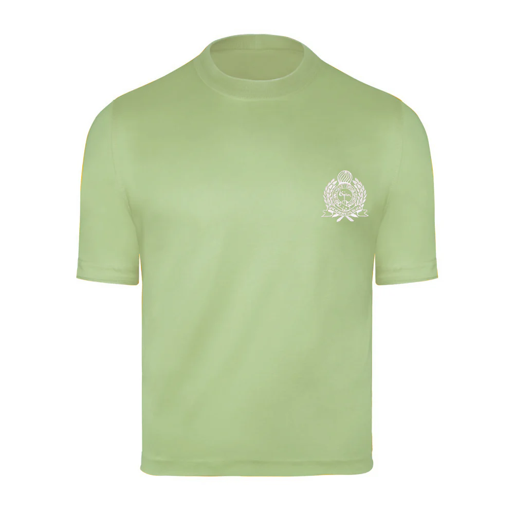 BIJAN T-SHIRTS  GREEN WITH WHITE CREST SHORT SLEEVE T-SHIRT