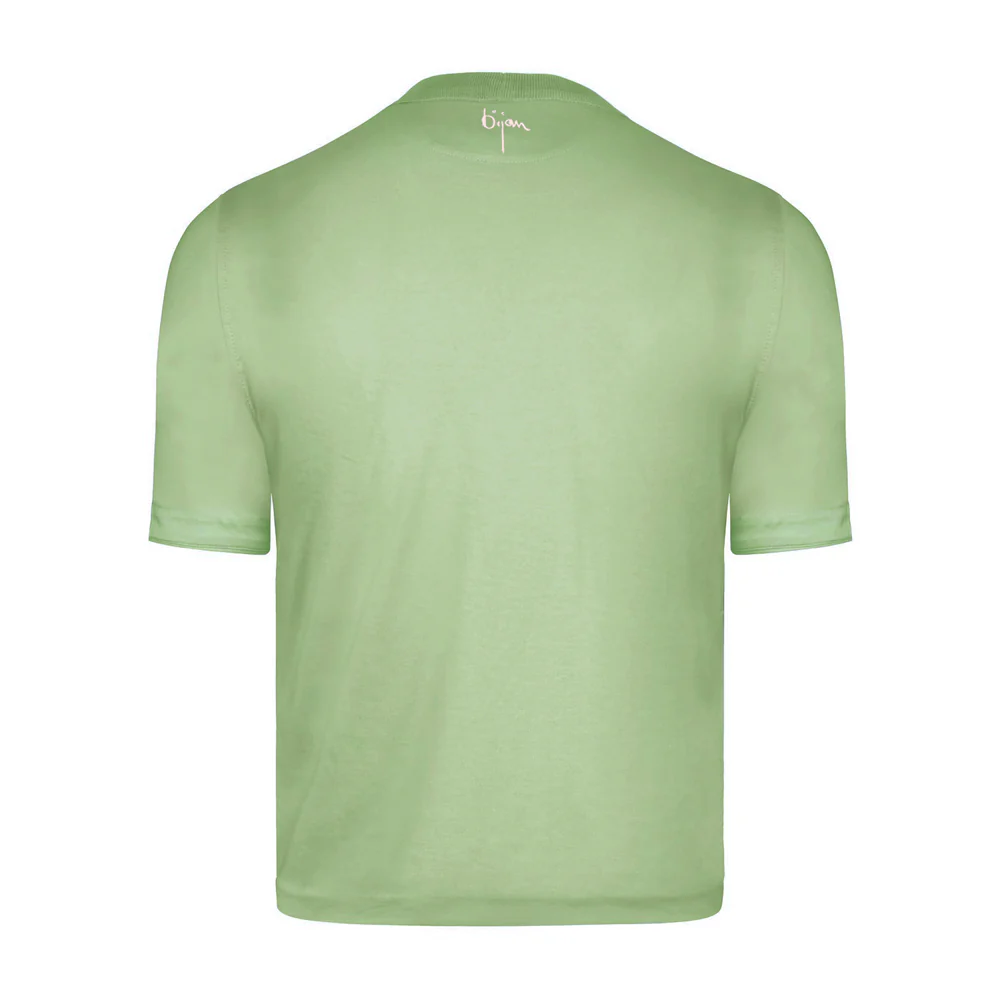 BIJAN T-SHIRTS  GREEN WITH WHITE CREST SHORT SLEEVE T-SHIRT
