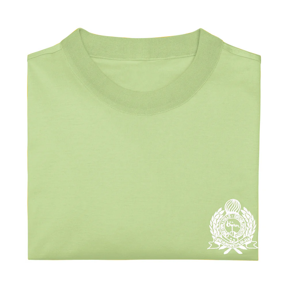 BIJAN T-SHIRTS  GREEN WITH WHITE CREST SHORT SLEEVE T-SHIRT