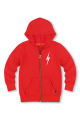 AVIATOR NATION  KIDS BOLT PRINT ZIP HOODIE - RED
