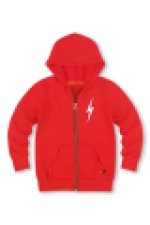 AVIATOR NATION  KIDS BOLT PRINT ZIP HOODIE - RED