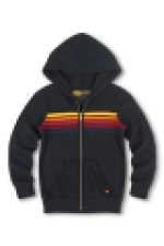 AVIATOR NATION  KID'S 5 STRIPE HOODIE - CHARCOAL