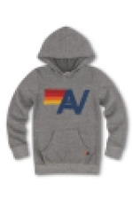 AVIATOR NATION  KID'S LOGO PULLOVER HOODIE - HEATHER GREY
