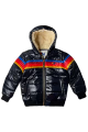 AVIATOR NATION KIDS 5 STRIPE TREKKER JACKET - GLOSSY BLACK