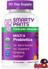 SMARTY PANTS ORGANICS GUMMY TODDLER MULTIVITAMIN 60 GUMMIES
