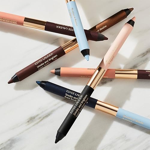 ESTéE LAUDER SMOKE BRIGHTEN WATERPROOF KAJAL EYELINER PENCIL DUO, LONG-LASTING 0.03 OZ