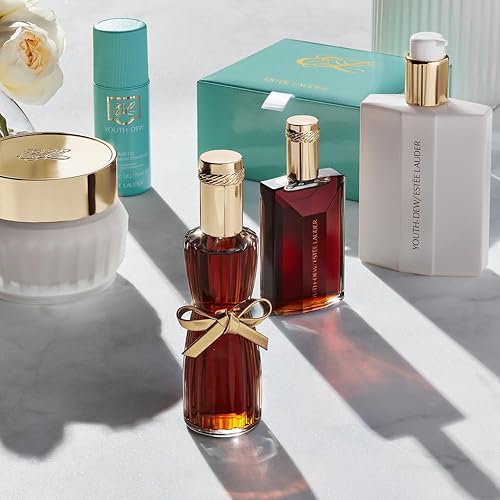 ESTéE LAUDER YOUTH-DEW SET WITH 2.25OZ EAU DE PARFUM 7OZ DUSTING POWDER ROSE, SPICE, PATCHOULI