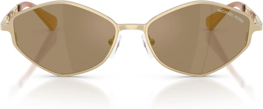 MICHAEL KORS MK1181 GOLD COAST WOMENS HEXAGONAL SUNGLASSES 56MM LIGHT GOLD DARK GREY