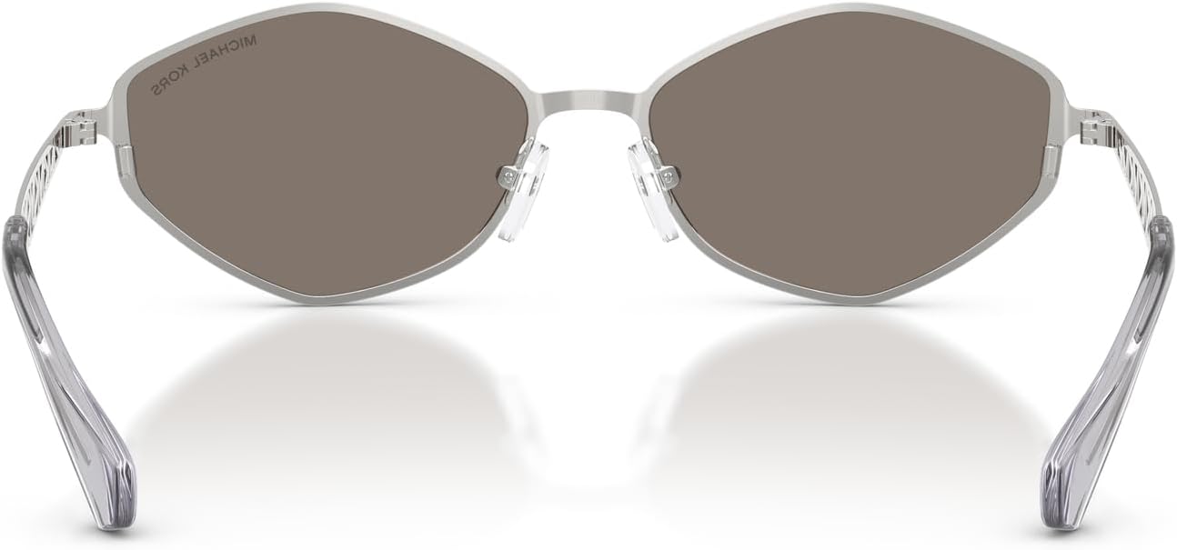 MICHAEL KORS WOMENS MK1181 GOLD COAST HEXAGONAL SILVER MIRRORED SUNGLASSES 56MM