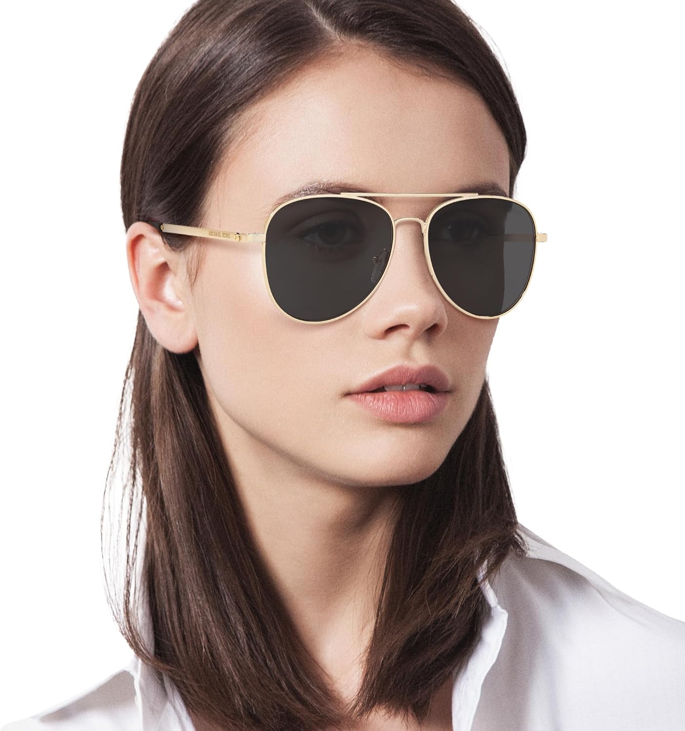 MICHAEL KORS MK1045 SAN DIEGO 56MM SUNGLASSES LIGHT GOLD FRAME DARK GREY LENSES
