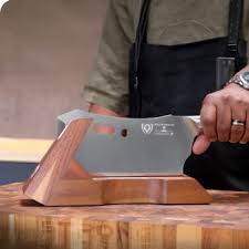 DALSTRONG 9" OBLITERATOR MEAT CLEAVER WITH STAND + 8" CHEF & CLEAVER HYBRID CRIXUS KNIFE MEAT PREP BUNDLE
