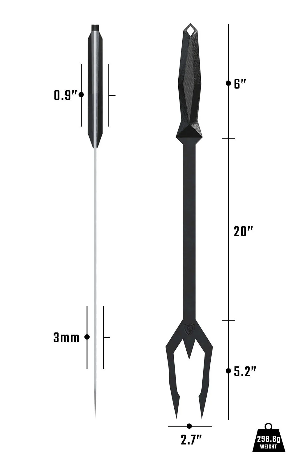 DALSTRONG SHADOW BLACK SERIES CARVING BBQ TRIDENT SET