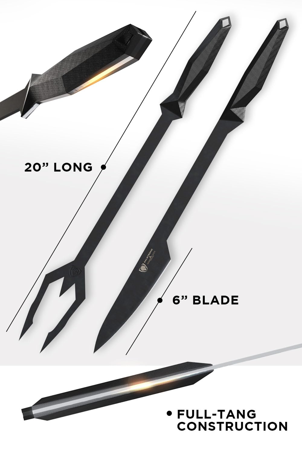 DALSTRONG SHADOW BLACK SERIES CARVING BBQ TRIDENT SET
