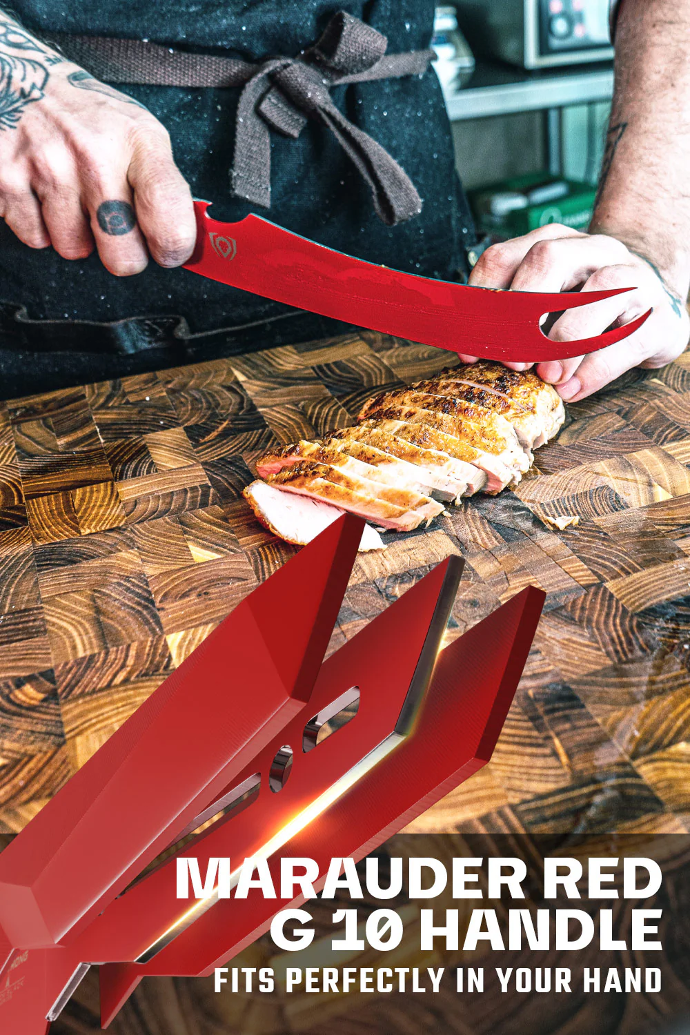 DALSTRONG SHADOW BLACK SERIES / RED EDITION BBQ PITMASTER & MEAT KNIFE 9"