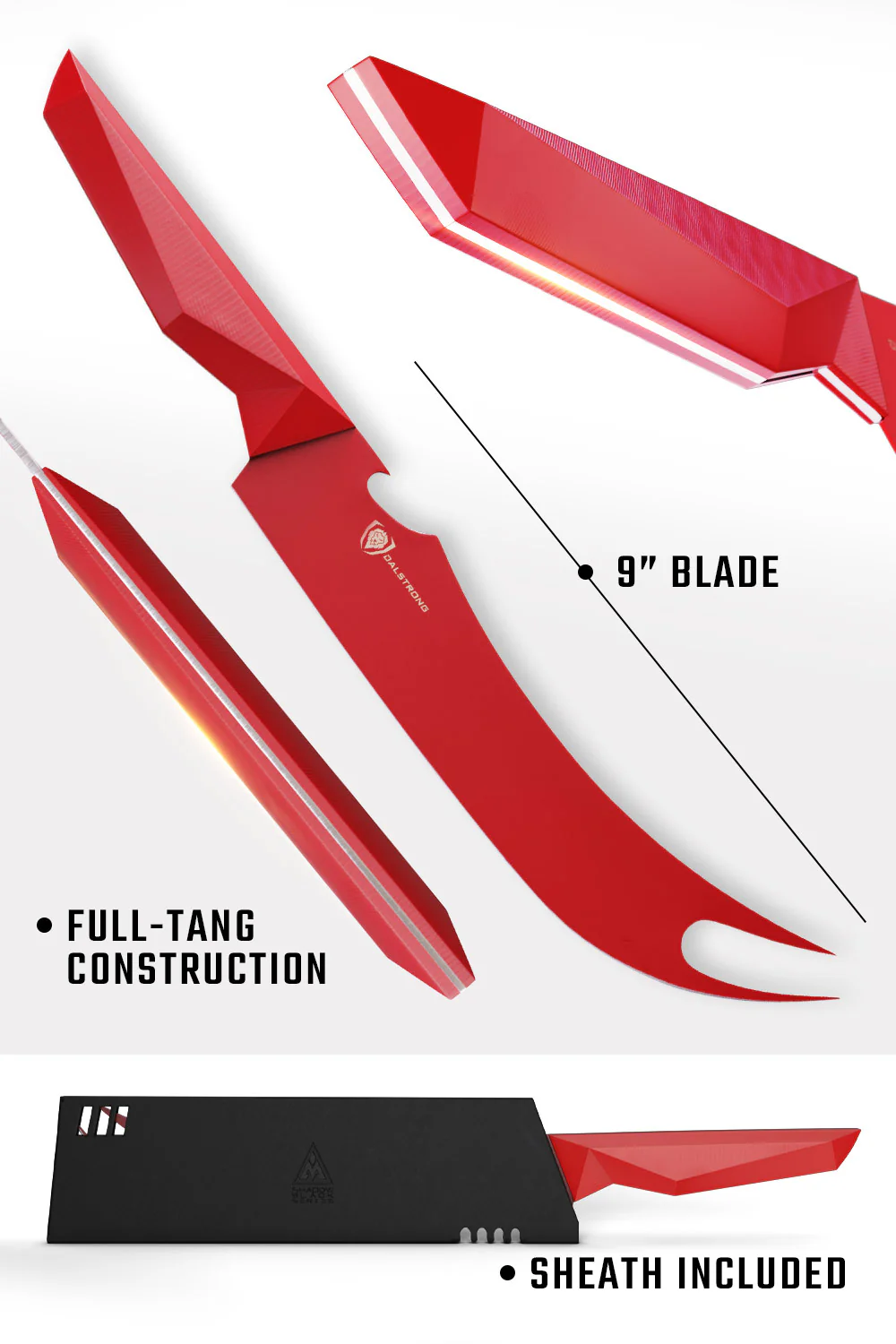 DALSTRONG SHADOW BLACK SERIES / RED EDITION BBQ PITMASTER & MEAT KNIFE 9"
