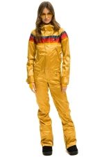 AVIATOR NATION WOMEN'S 5 STRIPE SATIN POWDER SUIT - CHAMPAGNE