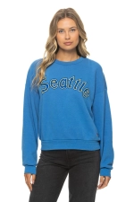 AVIATOR NATION SEATTLE MARINERS 2026 RELAXED CREW SWEATSHIRT - COBALT