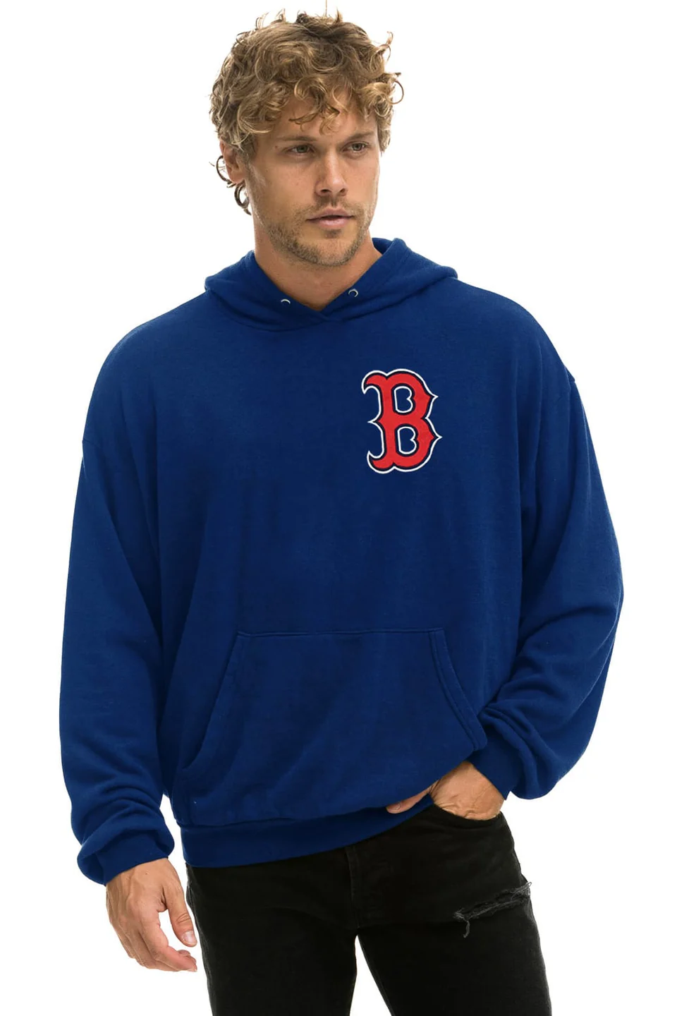 AVIATOR NATION BOSTON RED SOX 2026 RELAXED PULLOVER HOODIE - ROYAL