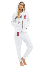 AVIATOR NATION BOSTON RED SOX 5 STRIPE SWEATPANTS - WHITE // USA