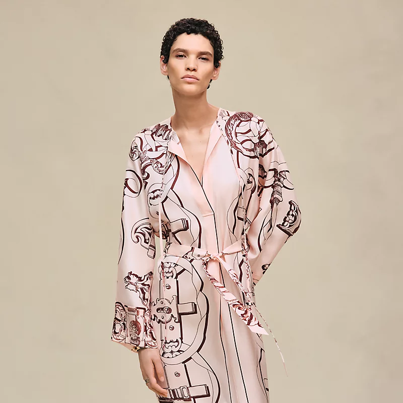 HERMES FERRONNERIE REMIX" CAFTAN ROSE OPALINE