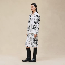HERMES FERRONNERIE REMIX" CLASSIC SHIRT BLANC NACRE