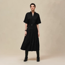 HERMES CROPPED POLO BLOUSE NOIR