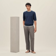 HERMES RAYURES & TWIST" CREWNECK SWEATER INDIGO