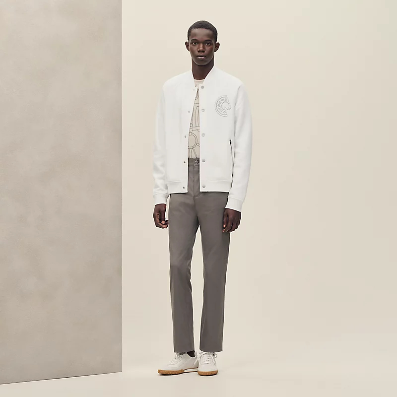 HERMES C.D.S. VARSITY JACKET BLANC