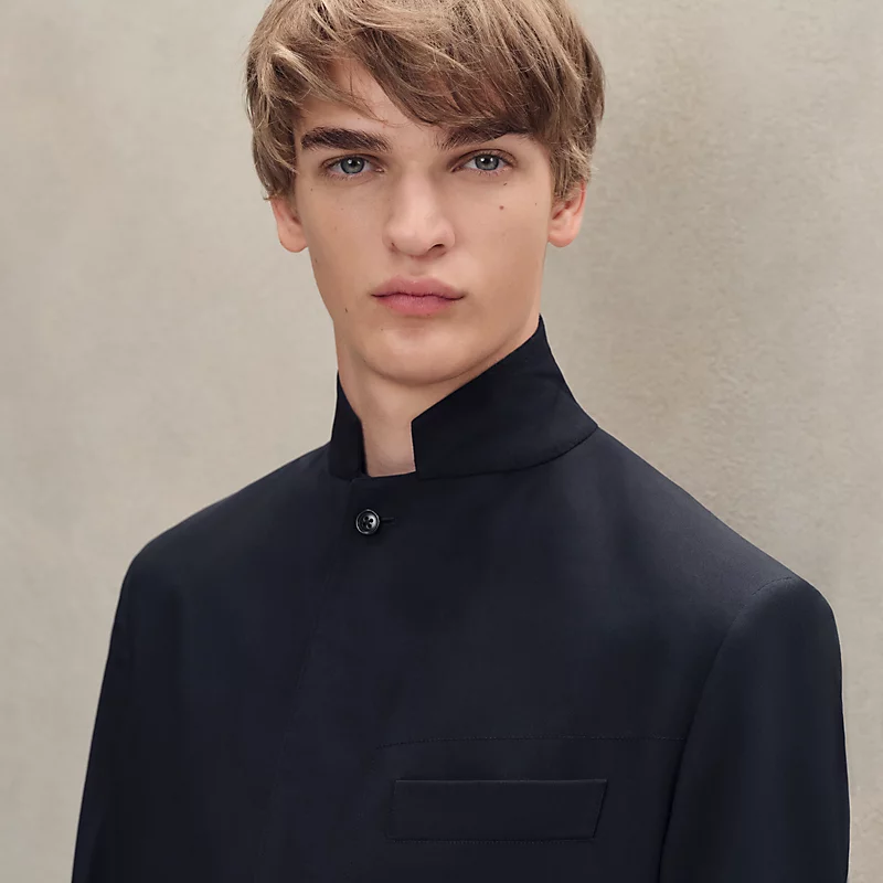 HERMES SURPIQURES H" STADIUM RELAX JACKET MARINE