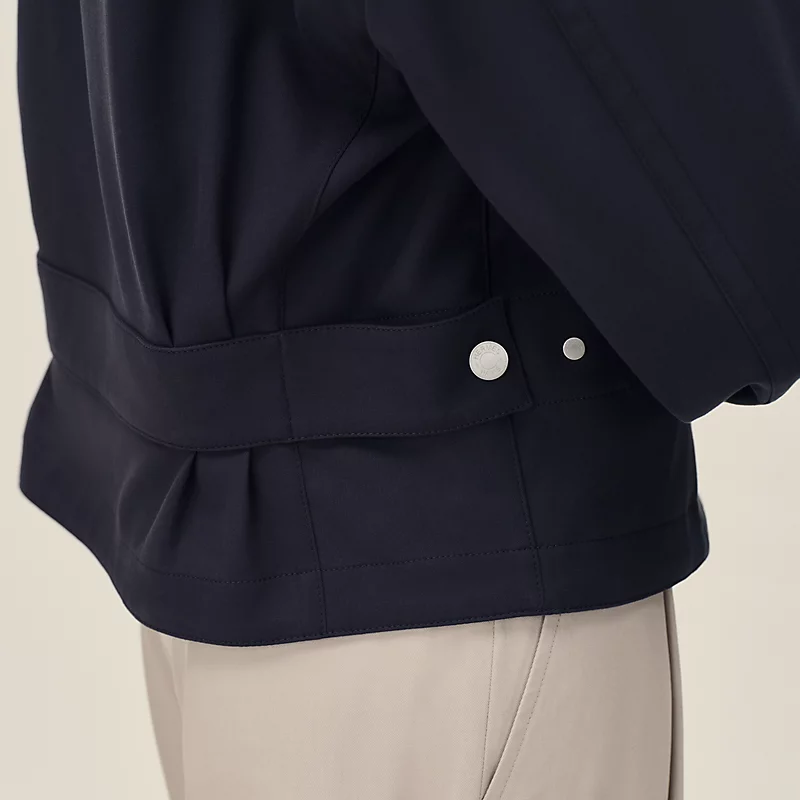 HERMES ZIPPED STRAIGHT CUT JACKET MARINE