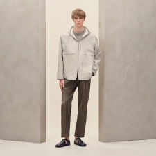 HERMES REVERSIBLE HOODED JACKET MASTIC