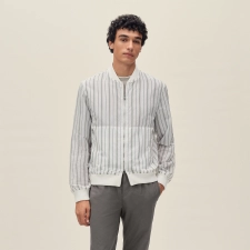 HERMES RIB-TRIM JACKET BLANC