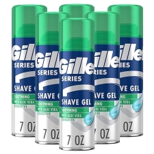GILLETTE SERIES 3X SENSITIVE SHAVE GEL 7OZ - HYDRATING, SOOTHING, PROTECTIVE, PACK OF 6