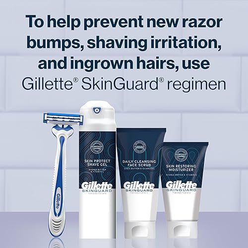 GILLETTE SKINGUARD MEN S RAZORS, 4 COUNT SENSITIVE SKIN SHAVING RAZOR FOR MEN