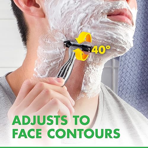 GILLETTE MACH3 SENSITIVE MEN S DISPOSABLE RAZORS, PIVOTING HEAD, CLOSE COMFORTABLE SHAVE, 10 COUNT