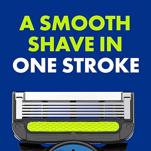 GILLETTE LABS NFL SEAHAWKS SHAVING RAZOR FOR MEN WITH 4 BLADES, HANDLE MAGNETIC STAND