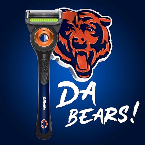 GILLETTE LABS NFL BEARS EDITION MEN S RAZOR WITH 1 HANDLE, 4 BLADES MAGNETIC STAND