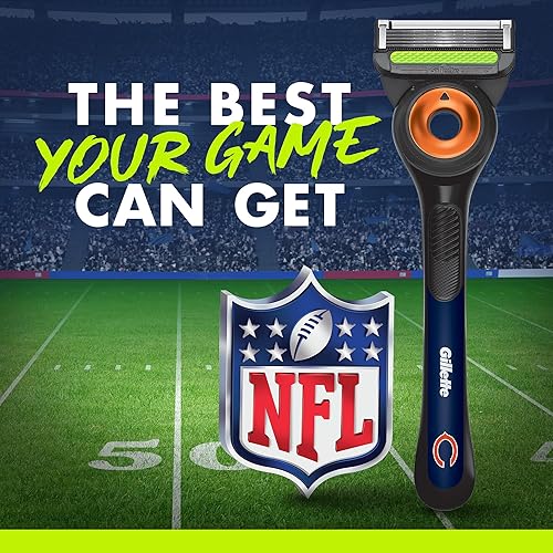 GILLETTE LABS NFL BEARS EDITION MEN S RAZOR WITH 1 HANDLE, 4 BLADES MAGNETIC STAND
