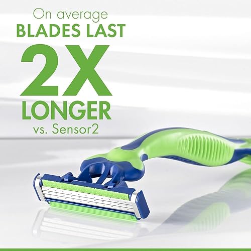 GILLETTE SENSOR3 SENSITIVE MENS DISPOSABLE RAZORS, PACK OF 4 FOR SMOOTH SHAVING