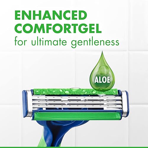 GILLETTE SENSOR3 SENSITIVE MENS DISPOSABLE RAZORS, PACK OF 4 FOR SMOOTH SHAVING