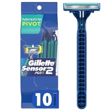 GILLETTE SENSOR2 PLUS MEN S DISPOSABLE RAZORS WITH PIVOTING HEAD, 30 COUNT 3 PACKS OF 10