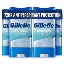 GILLETTE MEN S CLINICAL STRENGTH ANTIPERSPIRANT DEODORANT CLEAR GEL, COOL WAVE, 3.8OZ 4-PACK