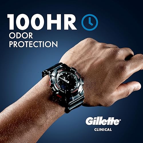 GILLETTE CLINICAL ANTIPERSPIRANT FOR MEN, 100HR SWEAT ODOR PROTECTION, SOFT SOLID 2.6 OZ