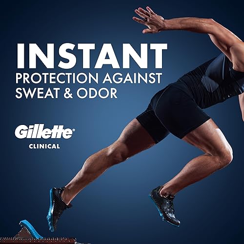 GILLETTE CLINICAL ANTIPERSPIRANT FOR MEN, 100HR SWEAT ODOR PROTECTION, SOFT SOLID 2.6 OZ