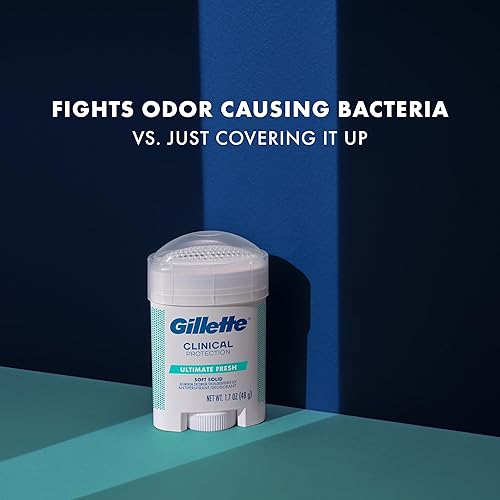 GILLETTE CLINICAL ANTIPERSPIRANT FOR MEN, 100HR SWEAT ODOR PROTECTION, SOFT SOLID 2.6 OZ